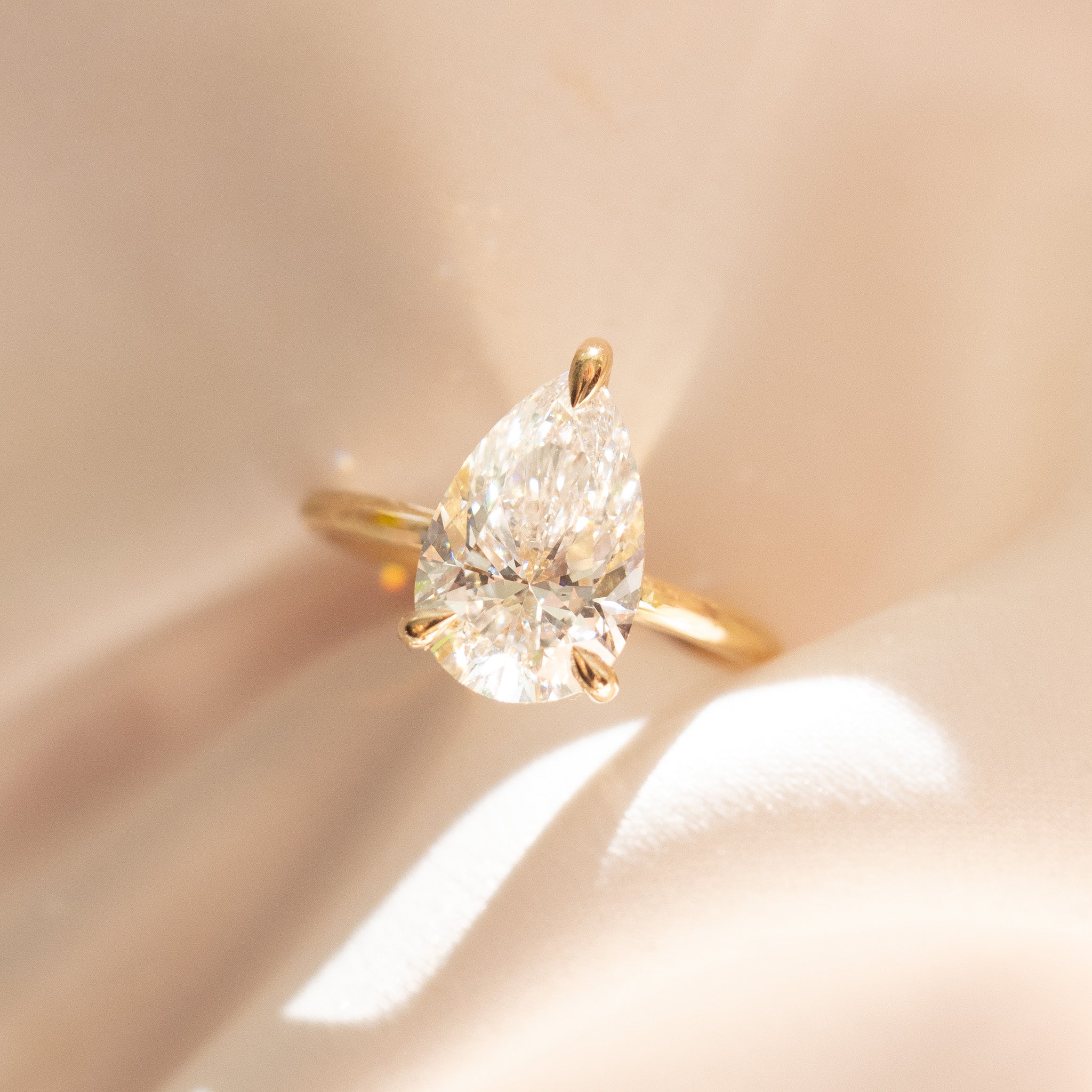 Lyla | 3ct Pear Solitaire Lab-Grown Diamond Engagement Ring