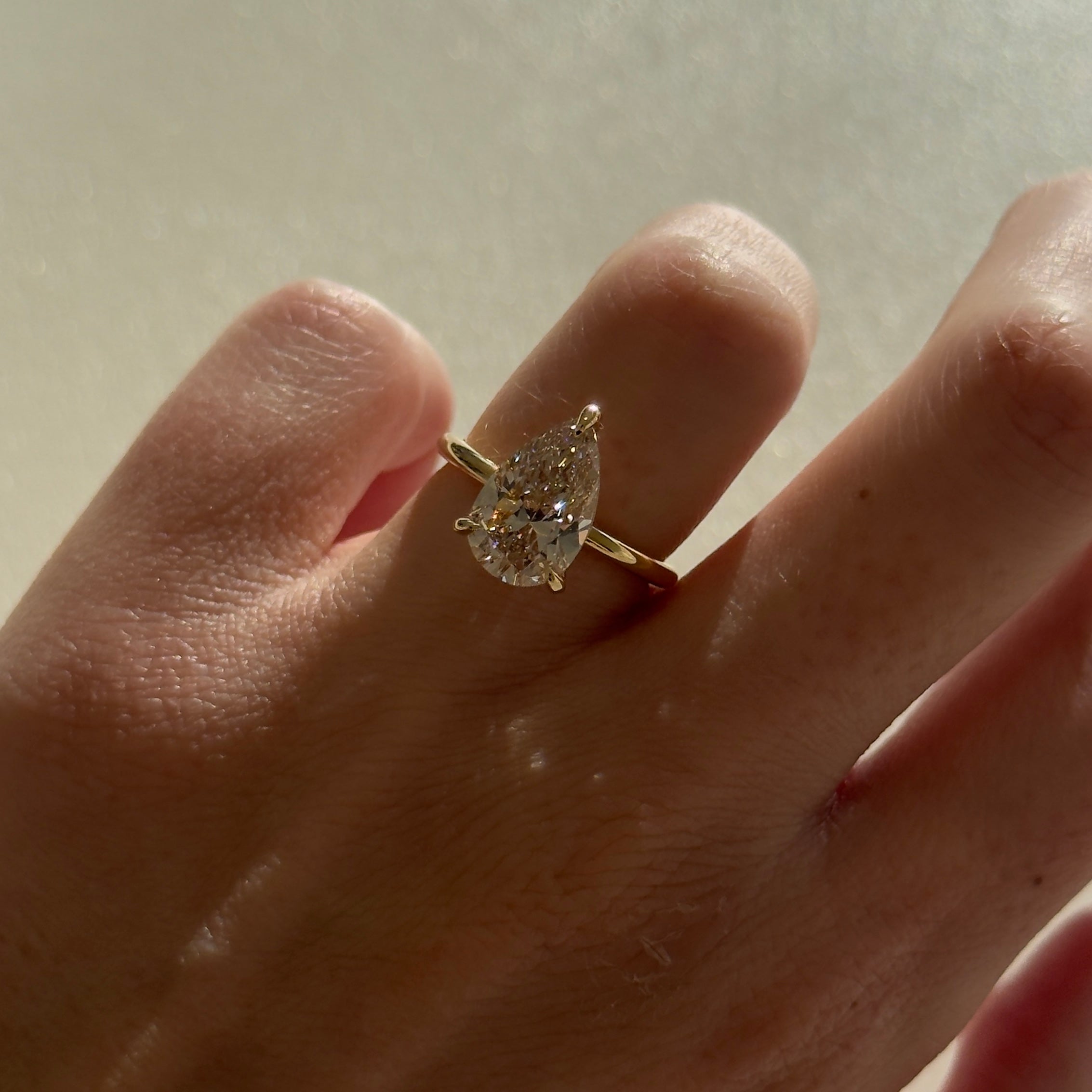 Lyla | 3ct Champagne Pear Solitaire Lab-Grown Diamond Engagement Ring