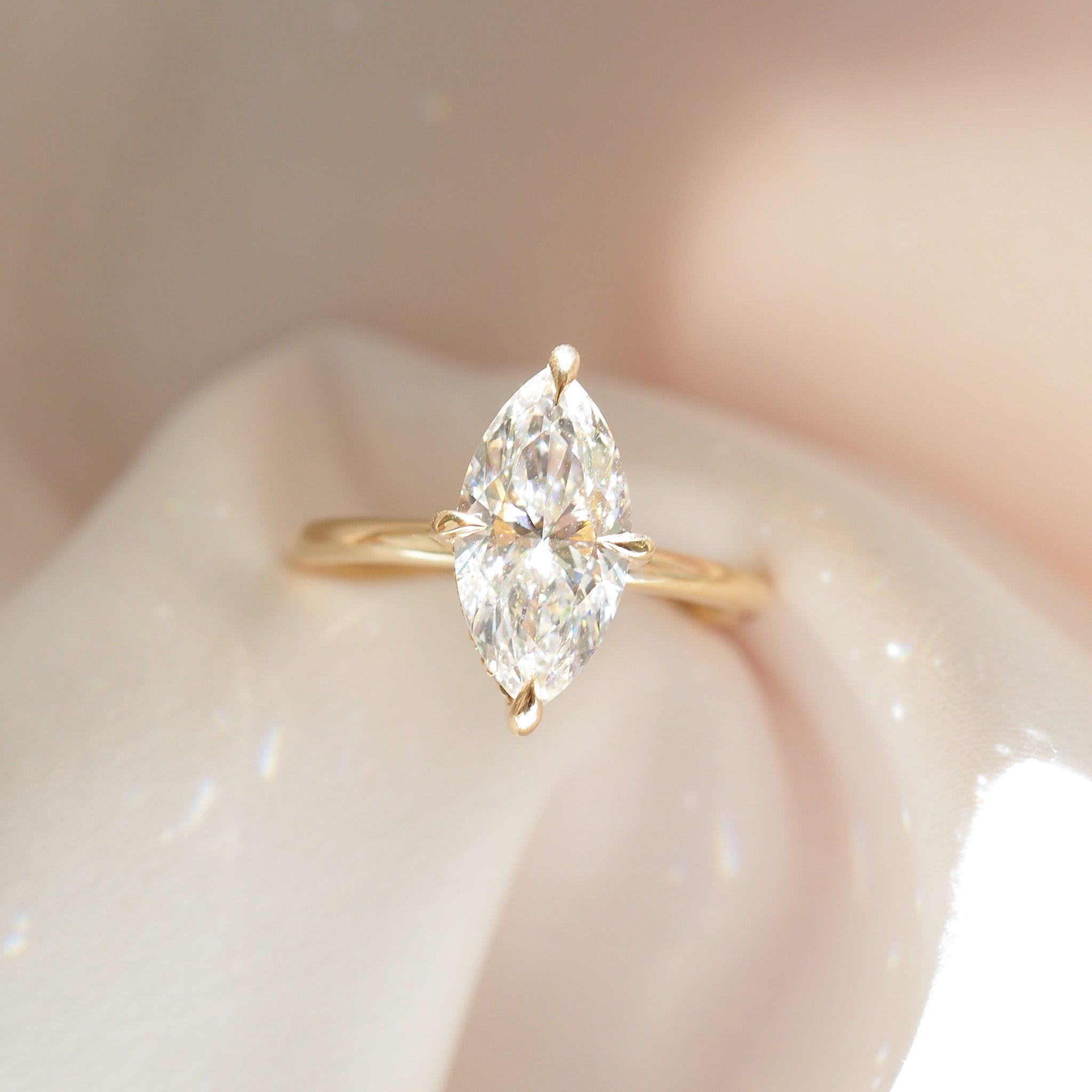 Mae | 2ct Marquise Hidden Halo Lab-Grown Diamond Engagement Ring