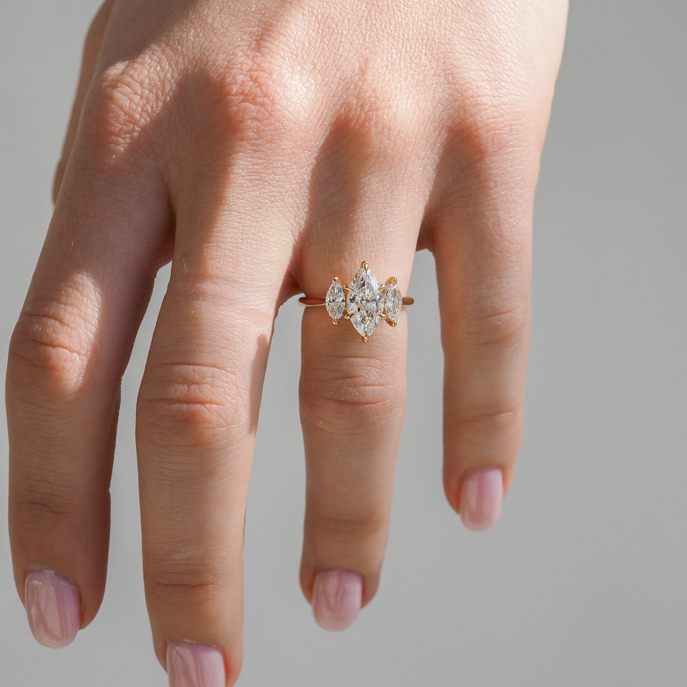 Maya | 2ct Marquise Trilogy Lab-Grown Diamond Engagement Ring
