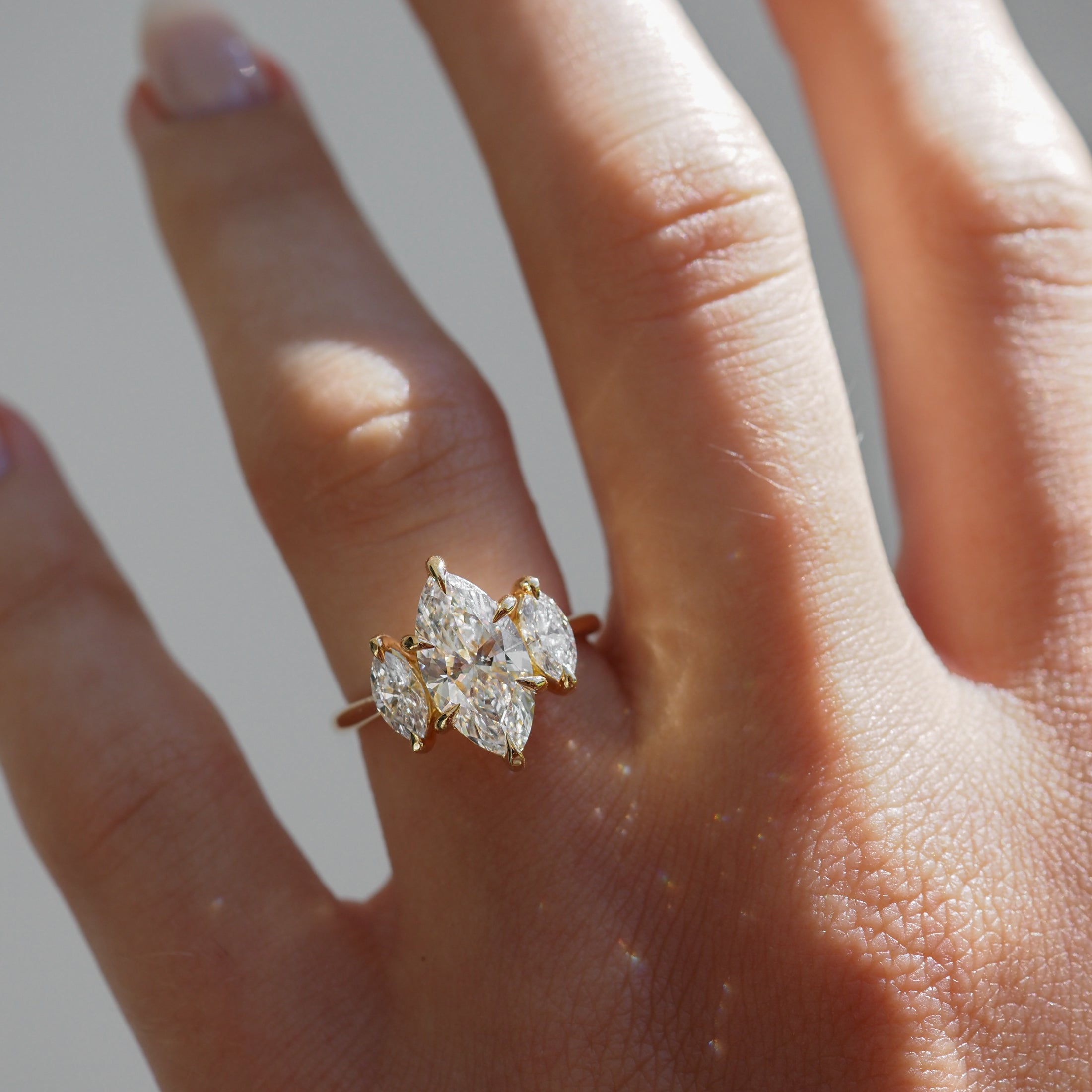 Maya | 2.5ct Marquise Trilogy Lab-Grown Diamond Engagement Ring