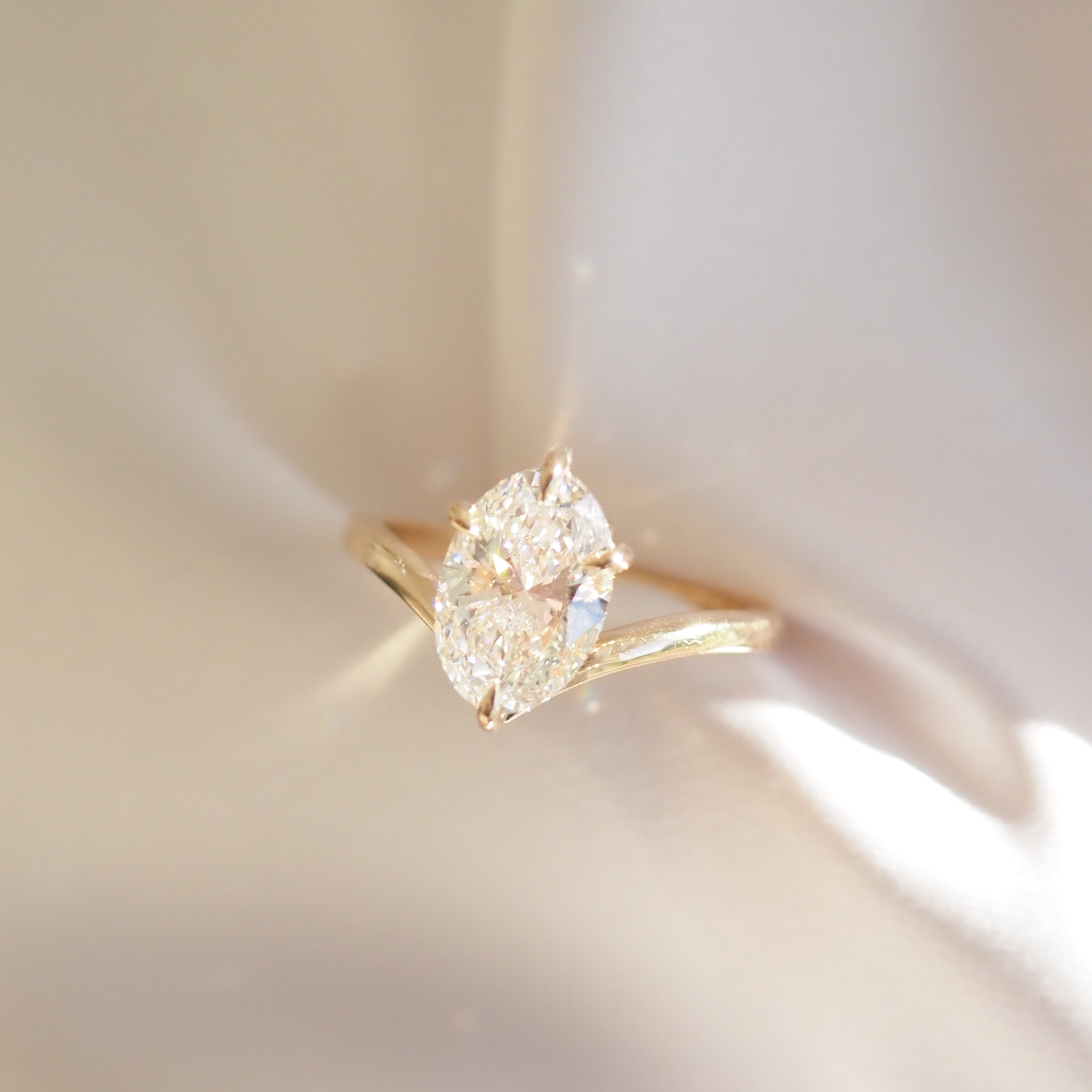Ora | 2ct Oval Wishbone Solitaire Ring