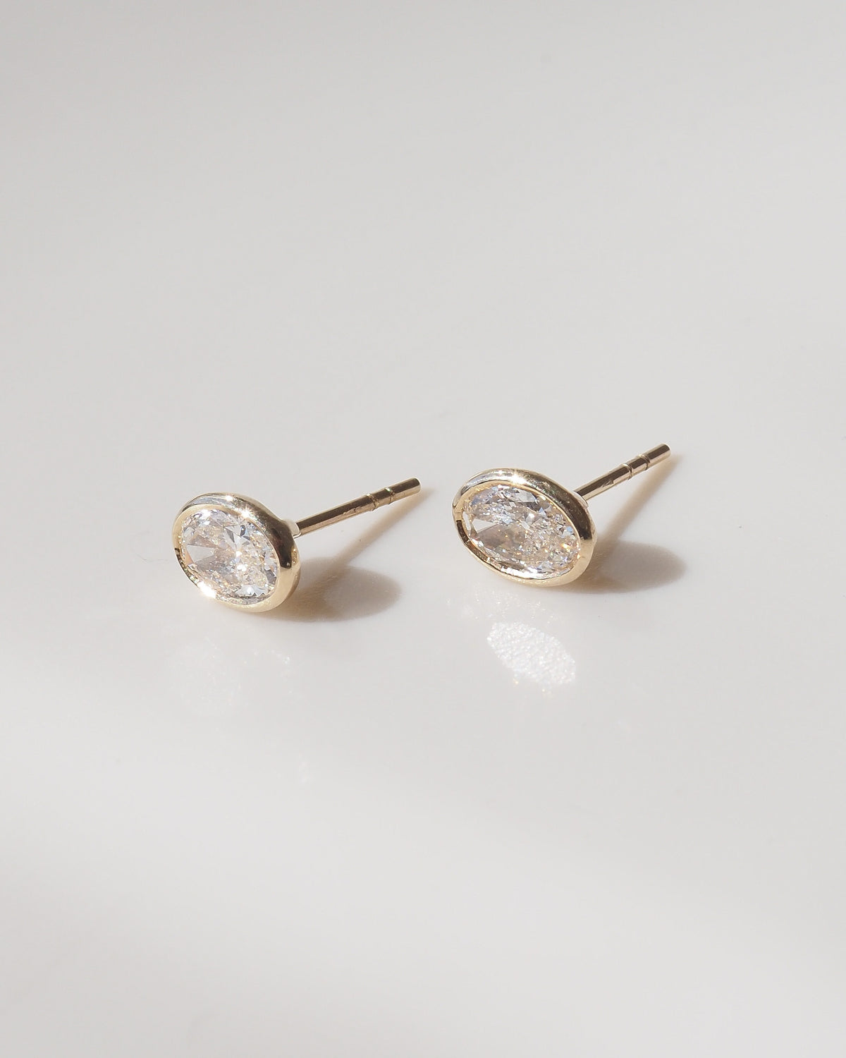 Oval Bezel Studs | Oval Lab-Grown Diamond Earrings