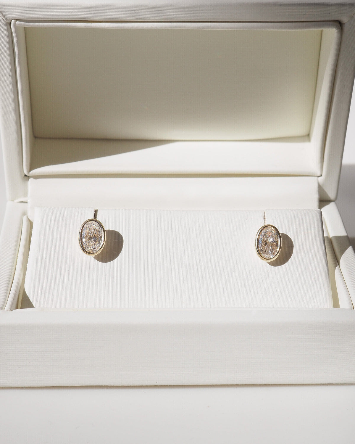 Oval Bezel Studs | Oval Lab-Grown Diamond Earrings