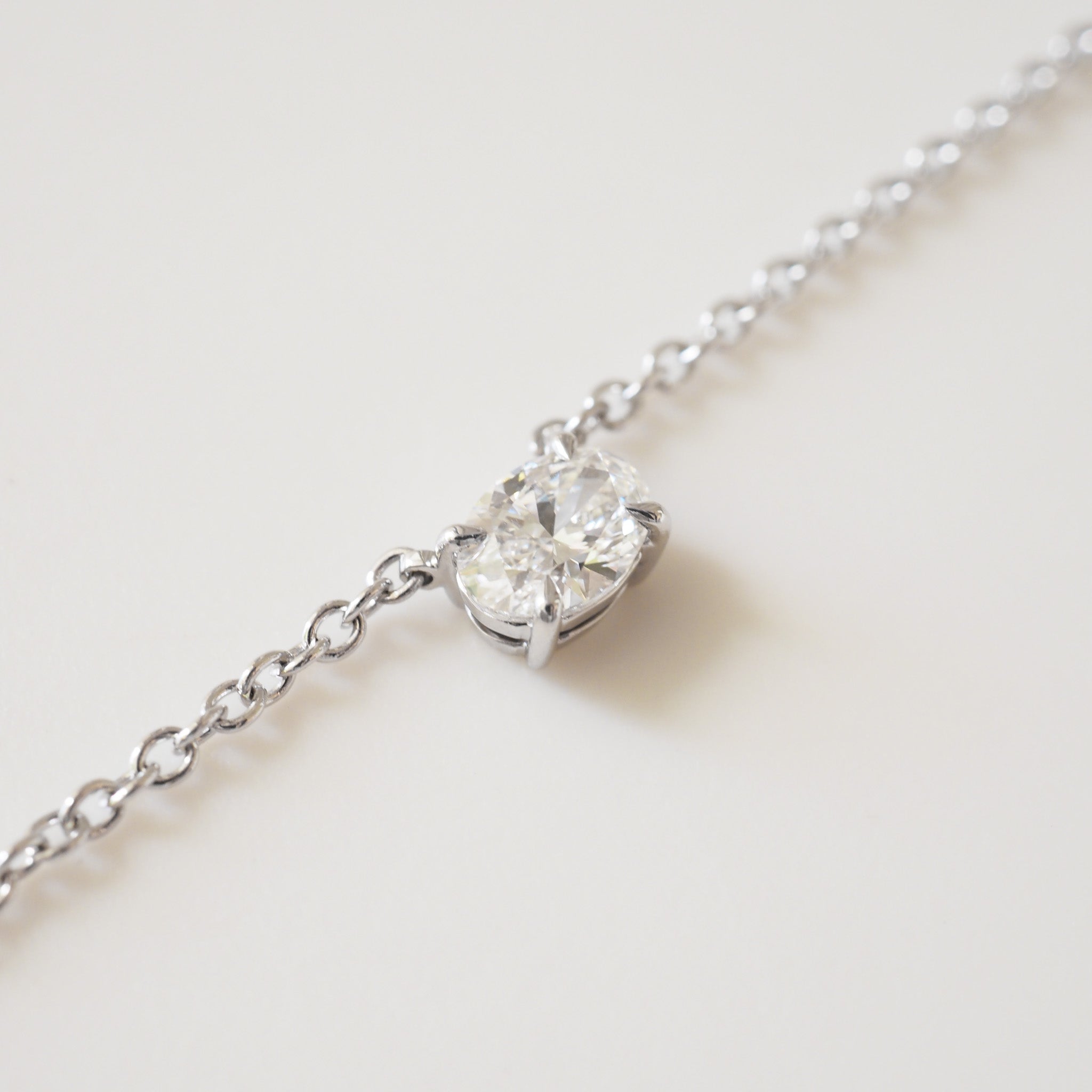 Oval Diamond Necklace | 0.53ct East-West Oval Lab-Grown Diamond