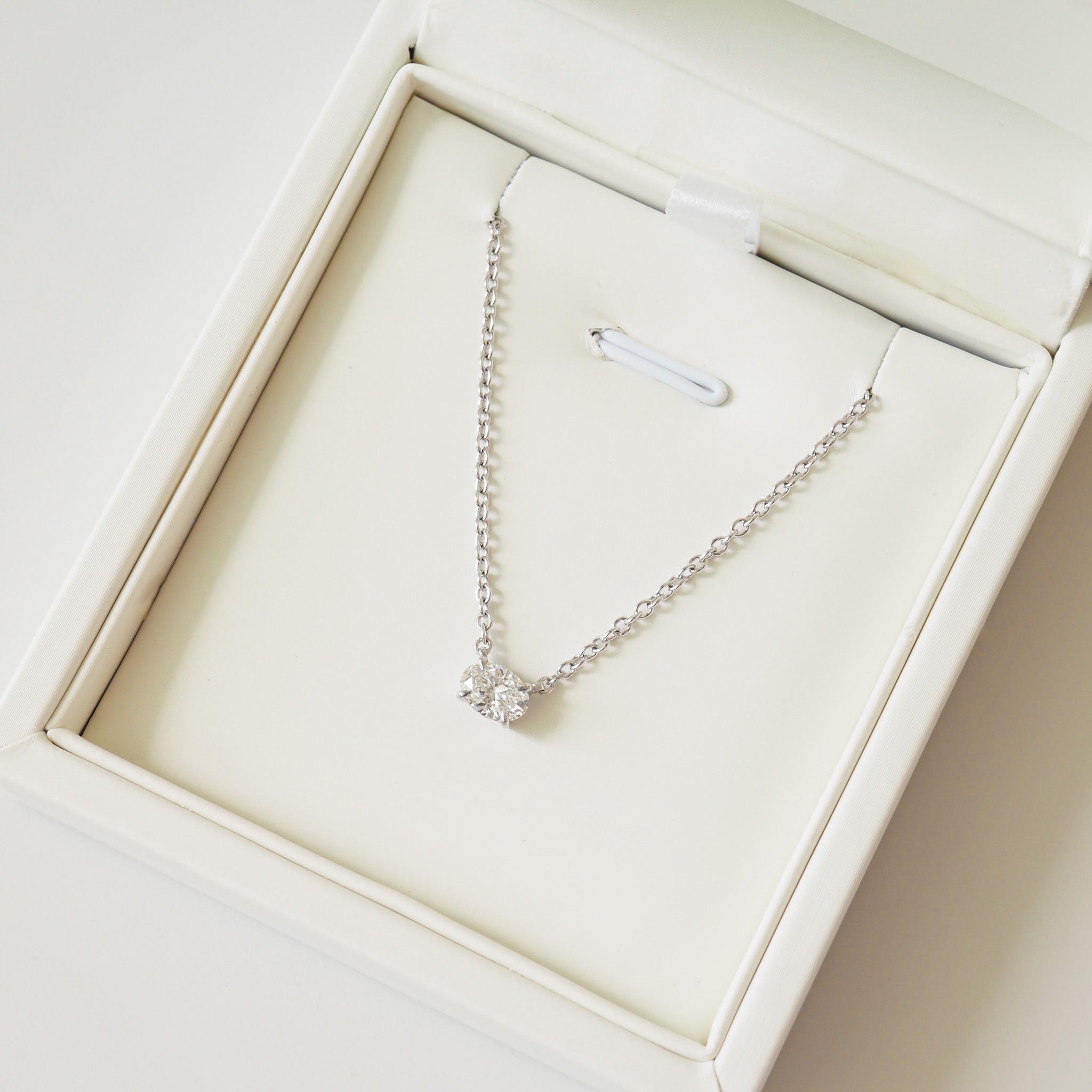 Oval Diamond Necklace | 0.53ct East-West Oval Lab-Grown Diamond