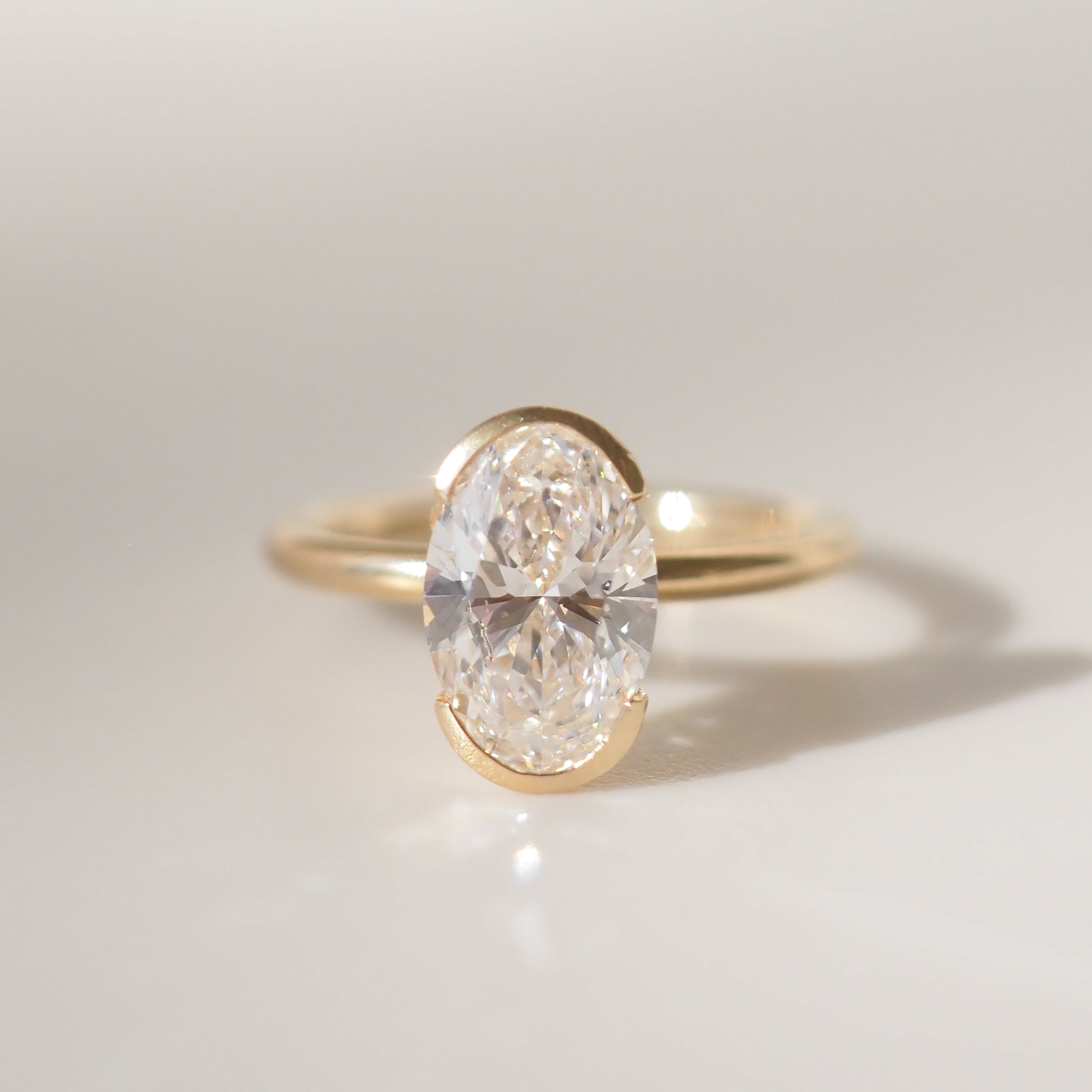 Oval Half Bezel | 2ct Solitaire Lab-Grown Diamond Engagement Ring