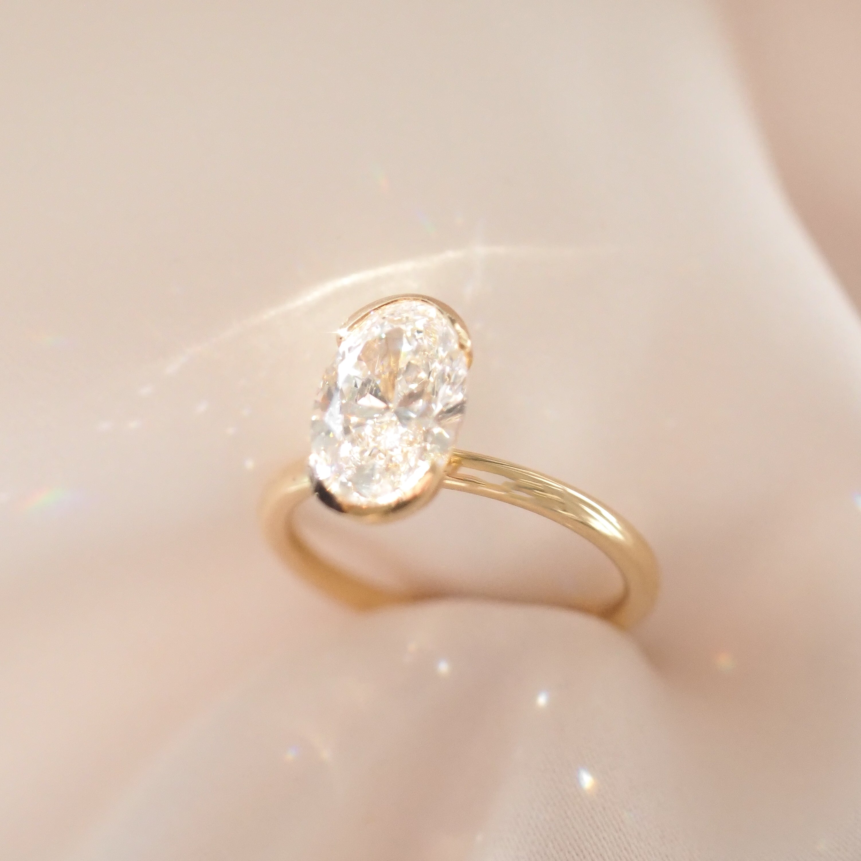 Oval Half Bezel | 2ct Solitaire Lab-Grown Diamond Engagement Ring