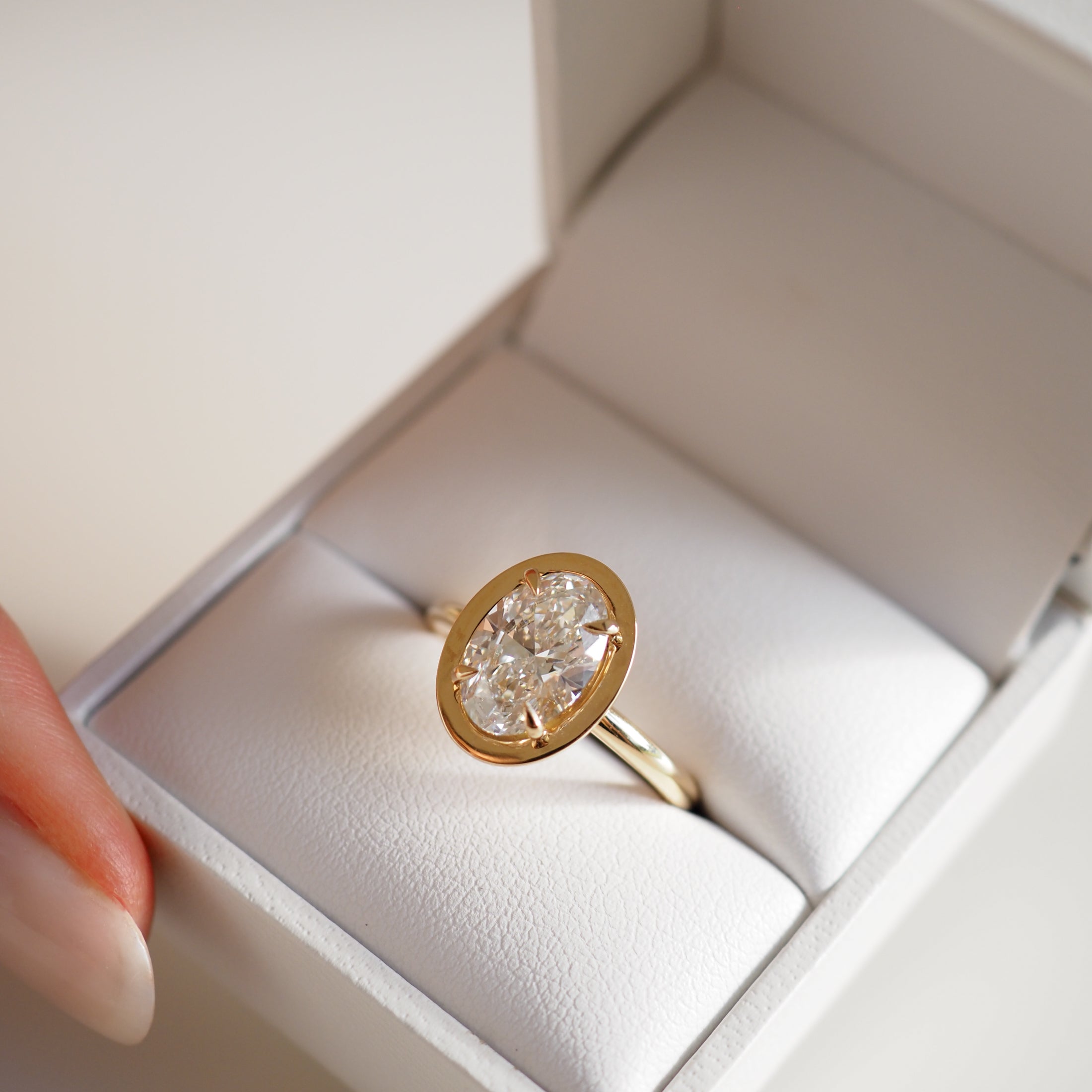 Harper | 2ct Oval Solitaire Lab-Grown Diamond Ring with Halo