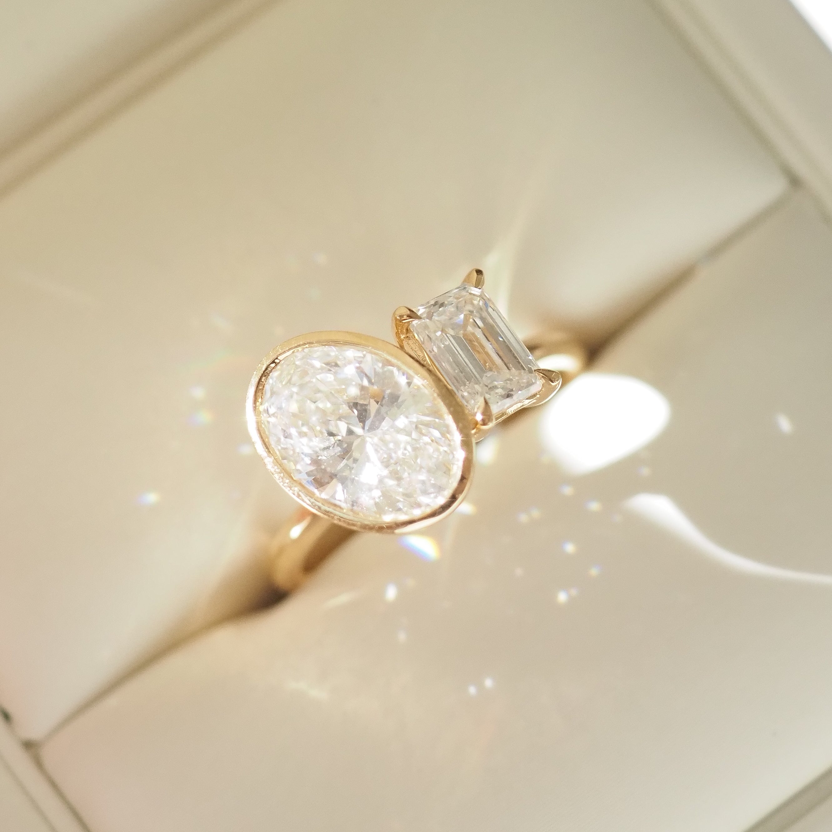 Oval Bezel | 2.8ct Toi et Moi Lab-Grown Diamond Ring
