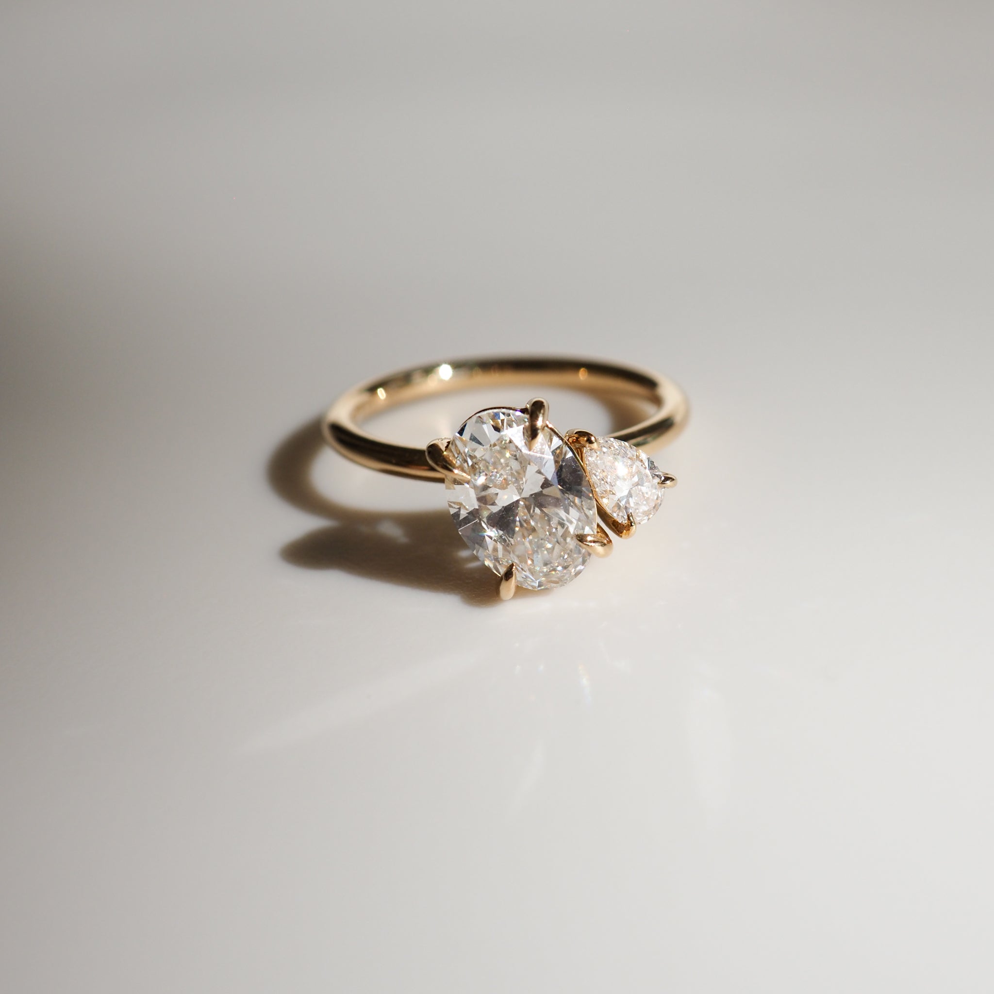 Toi et Moi | 2.03ct TCW Oval & Pear Lab-Grown Diamond Engagement Ring