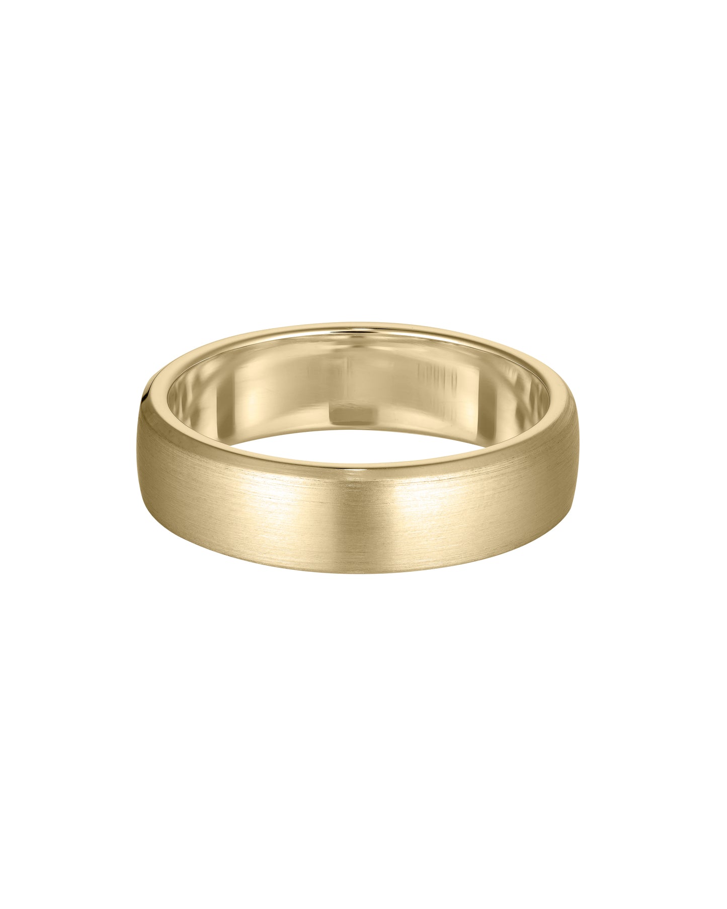 Elegant gold wedding band with a matte finish, showcasing timeless luxury jewellery design.