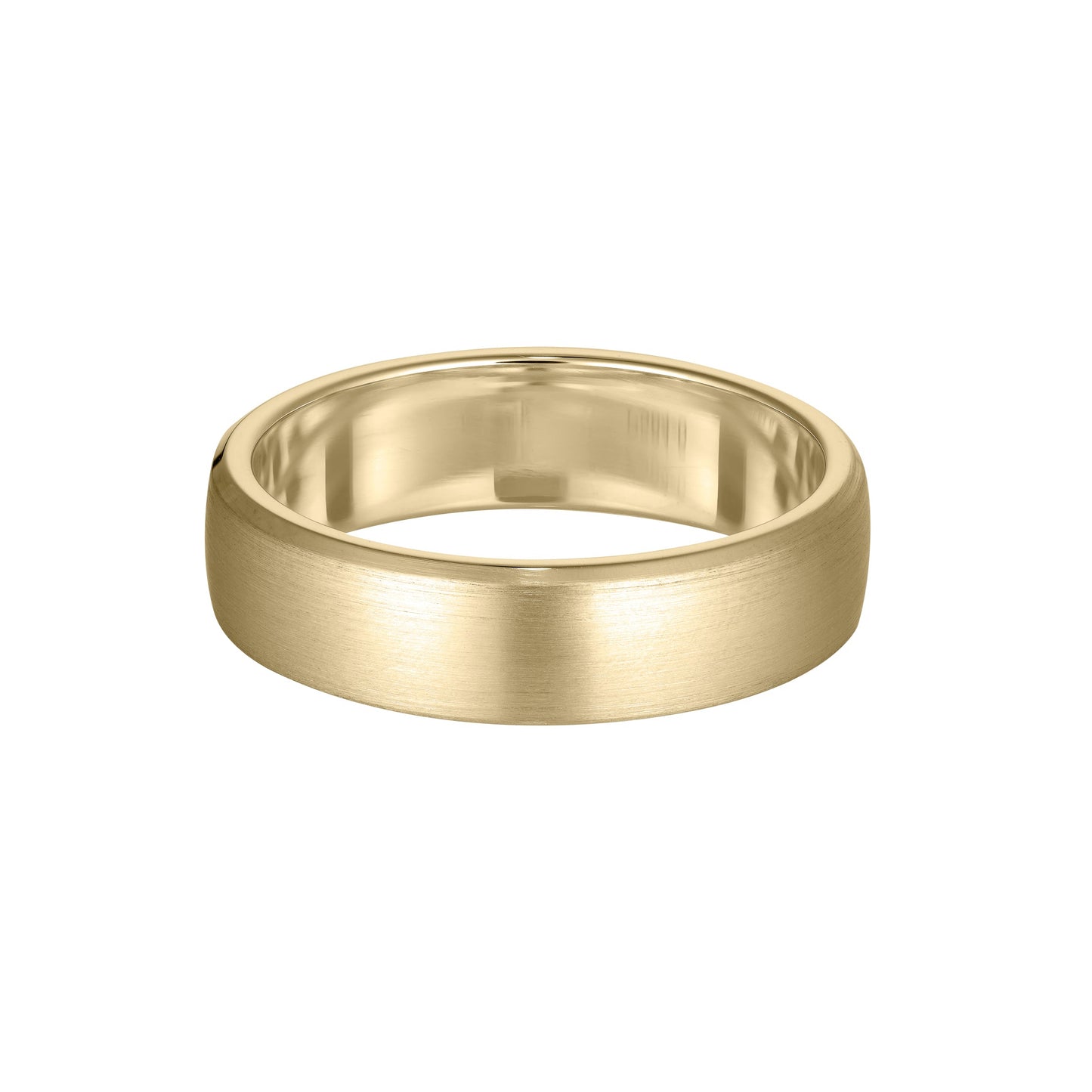 Elegant yellow gold ring with a brushed finish, showcasing a simple yet luxurious design, perfect for sophisticated style.