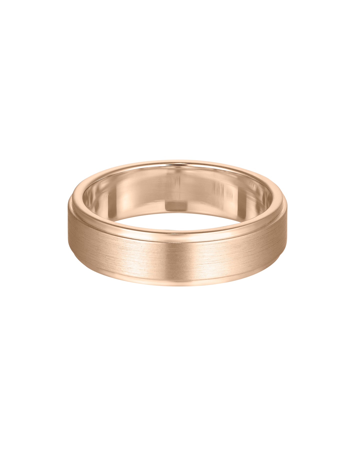 Elegant brushed gold ring, minimalist design, luxury jewellery. Polished inner band, symbol of sophistication and high-end style.