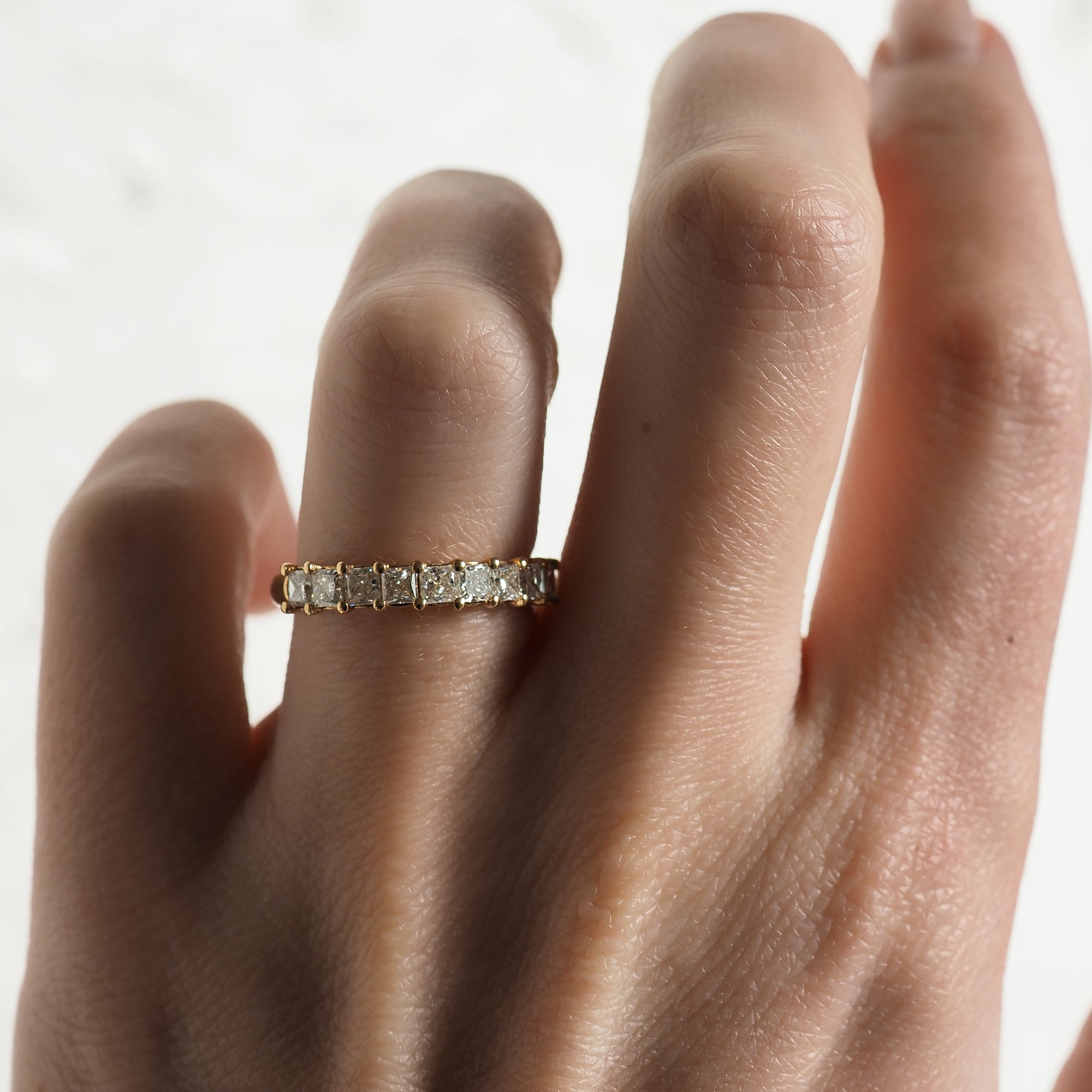 Annaya Ring | Medium Width Princess Diamond Ring