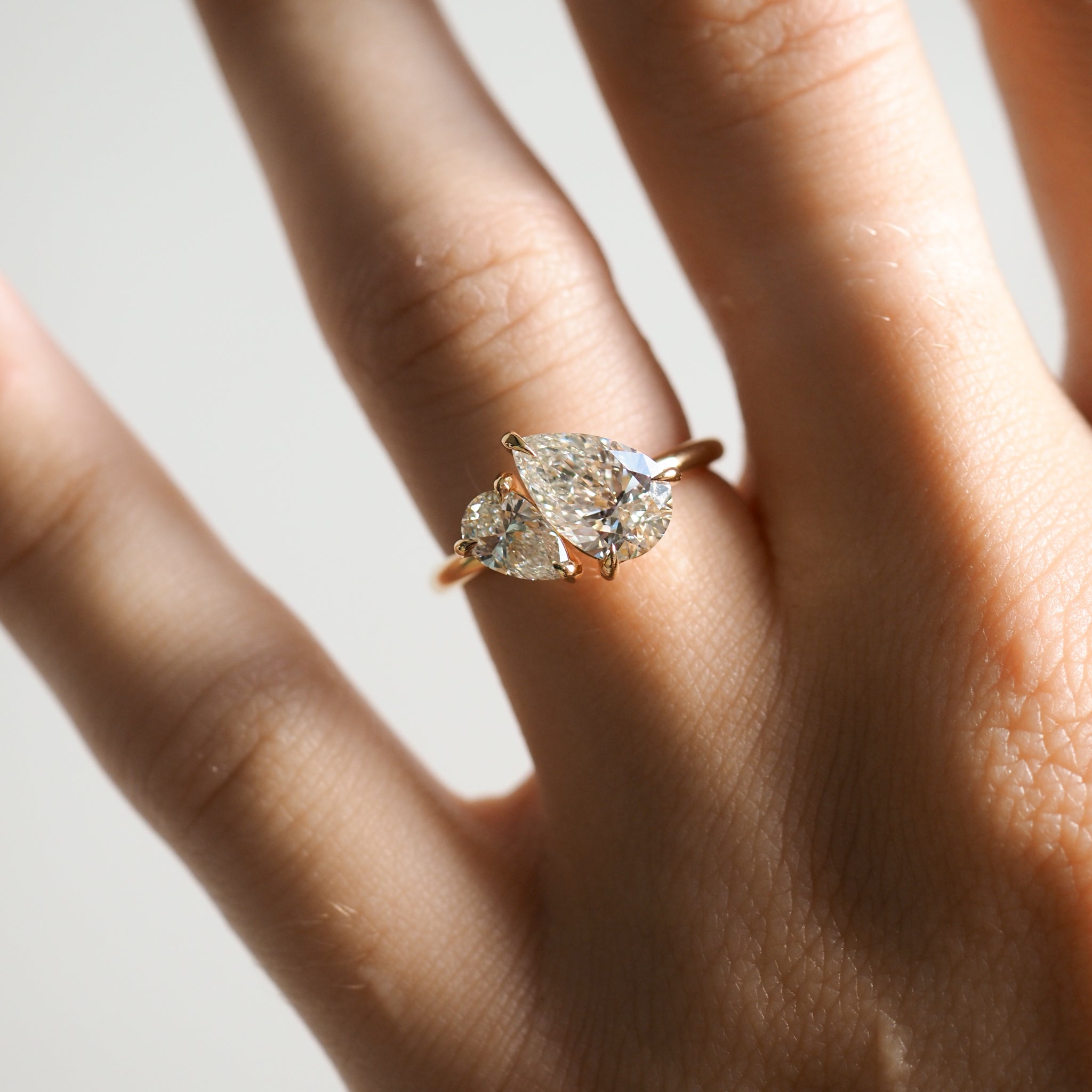 Duet | Pear 2.12ct TCW Lab-Grown Diamond Engagement Ring
