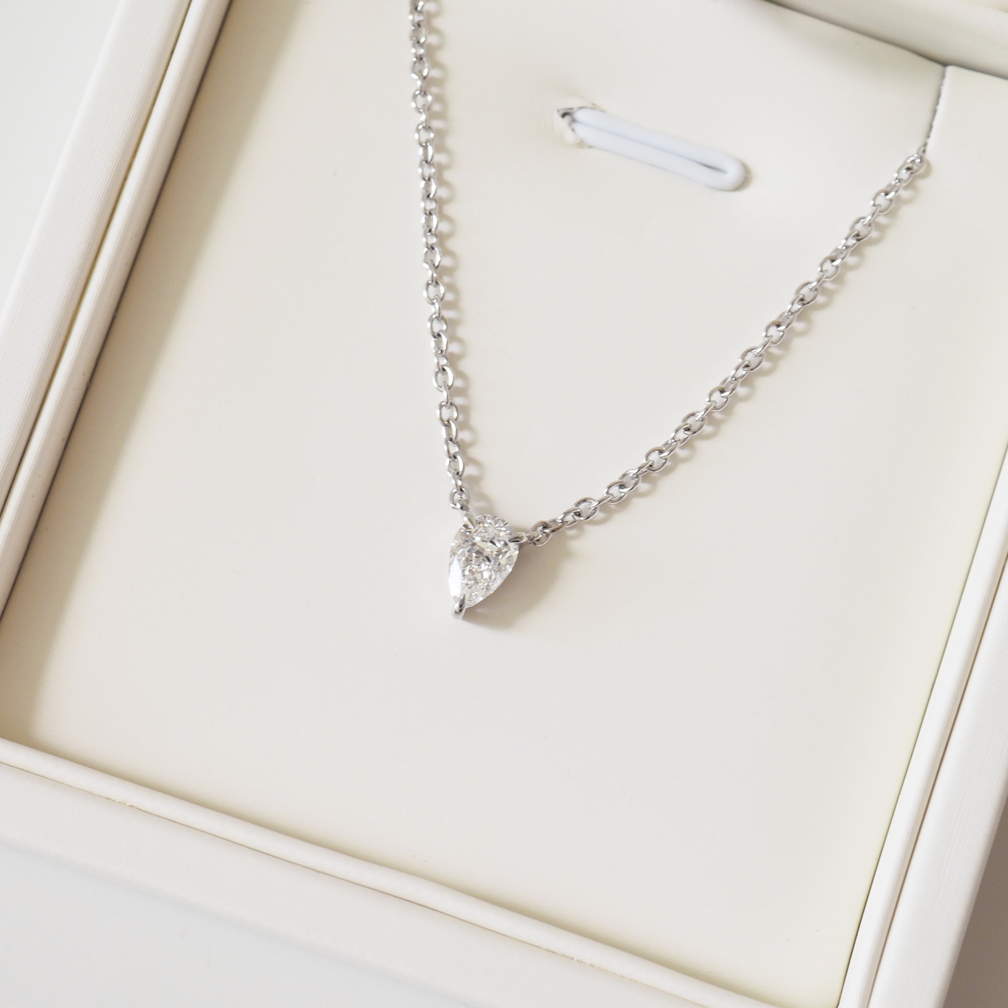 Pear Diamond Necklace | 0.5ct Pear Lab-Grown Diamond