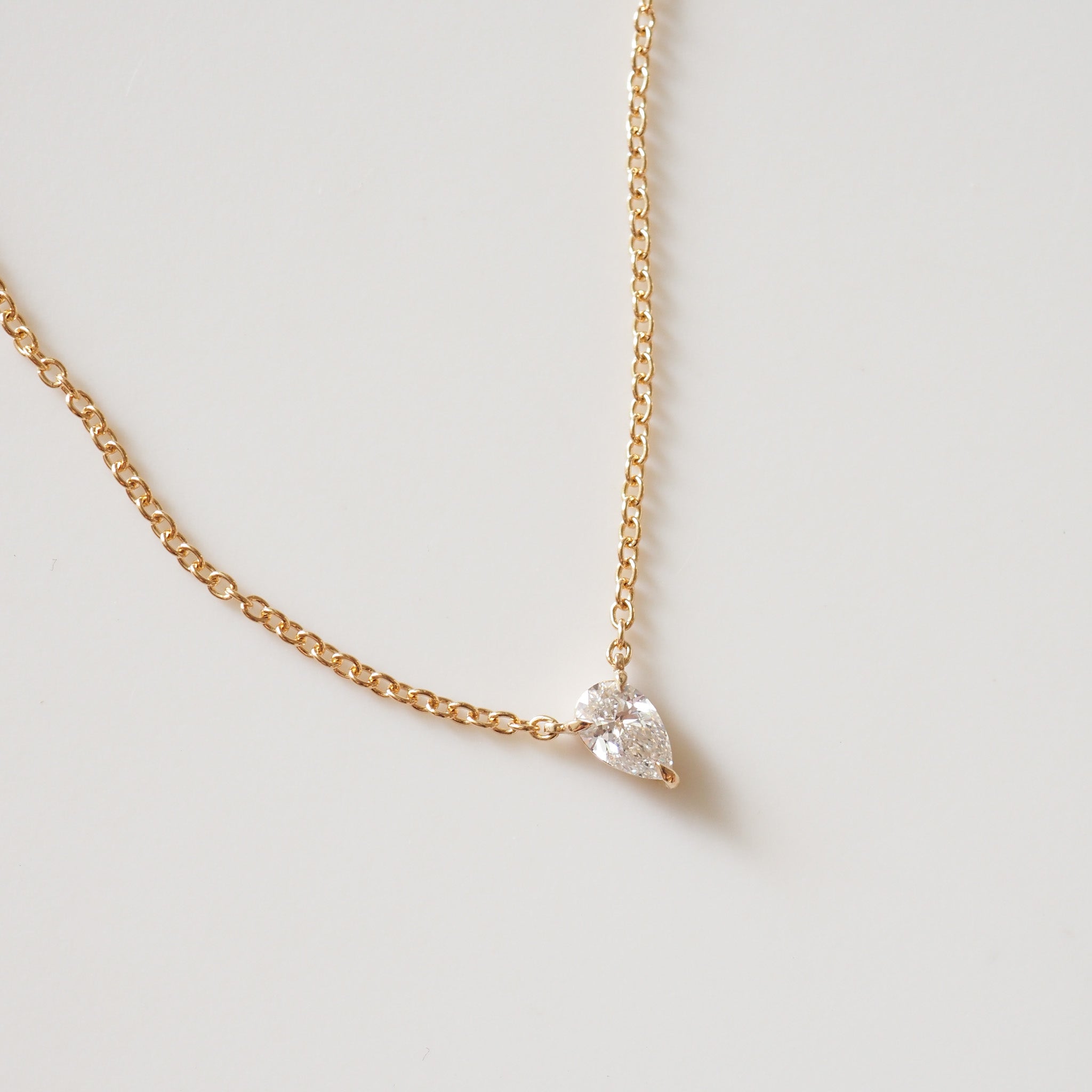 Pear Diamond Necklace | 0.5ct Pear Lab-Grown Diamond