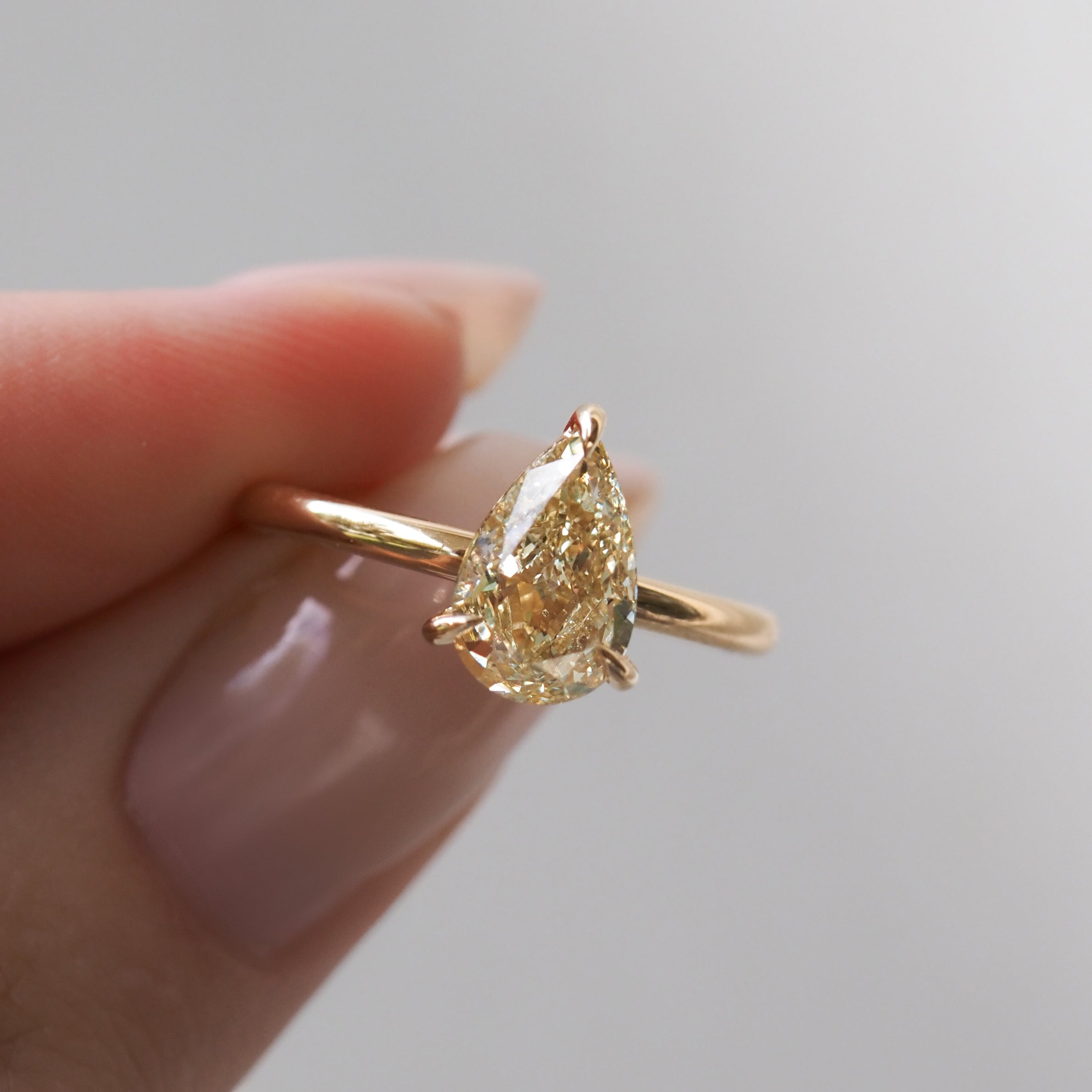 Lyla | 1.51ct Yellow Pear Lab-Grown Diamond Engagement Ring