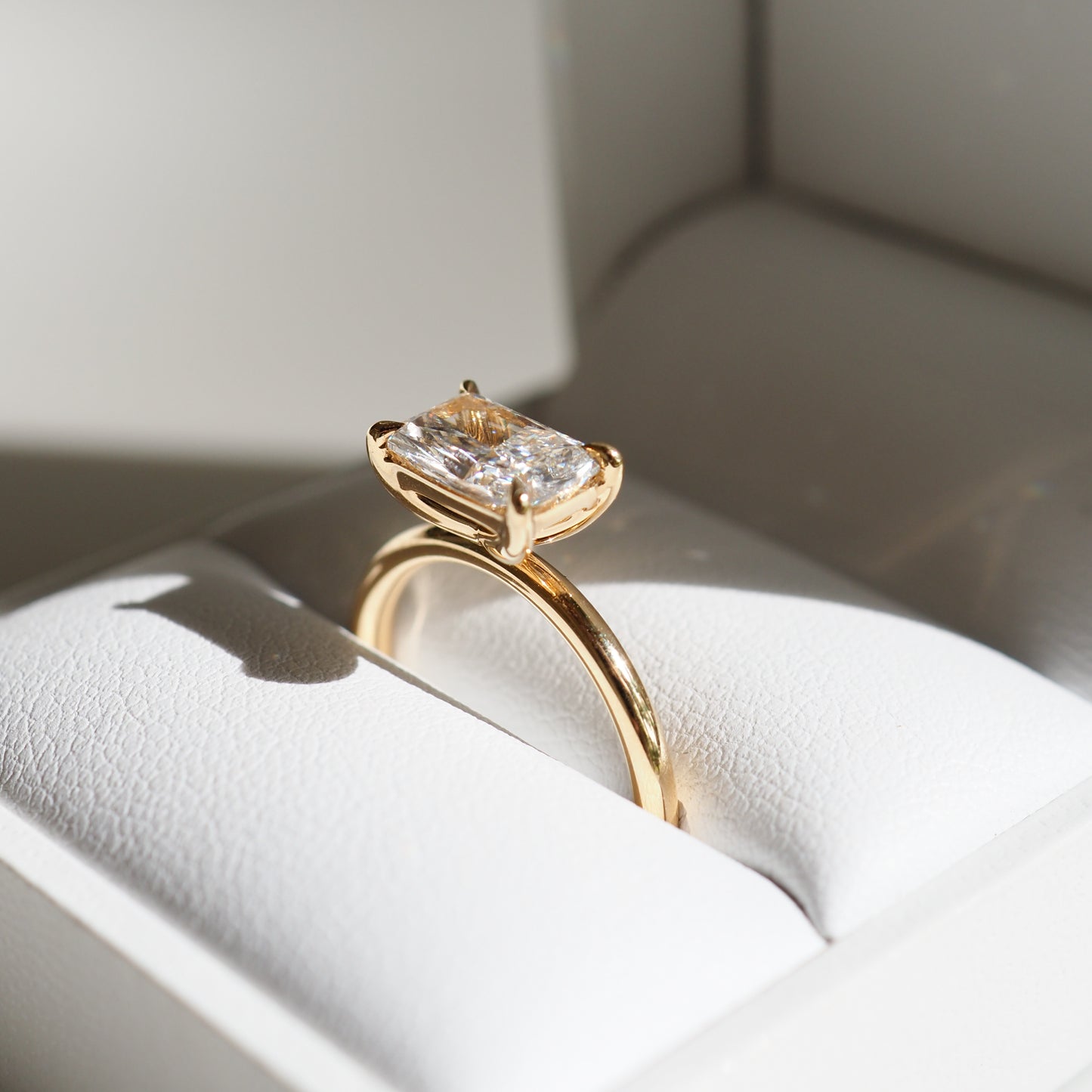 Rai East West Radiant Solitaire Lab-Grown Diamond Engagement