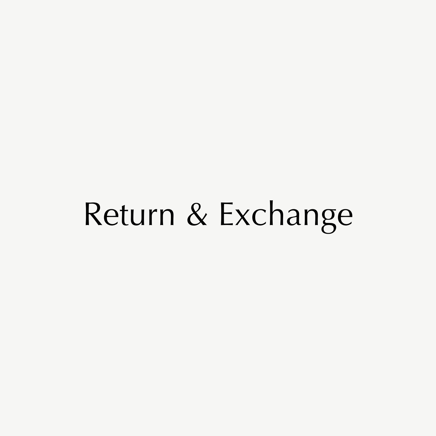 Return & Exchange