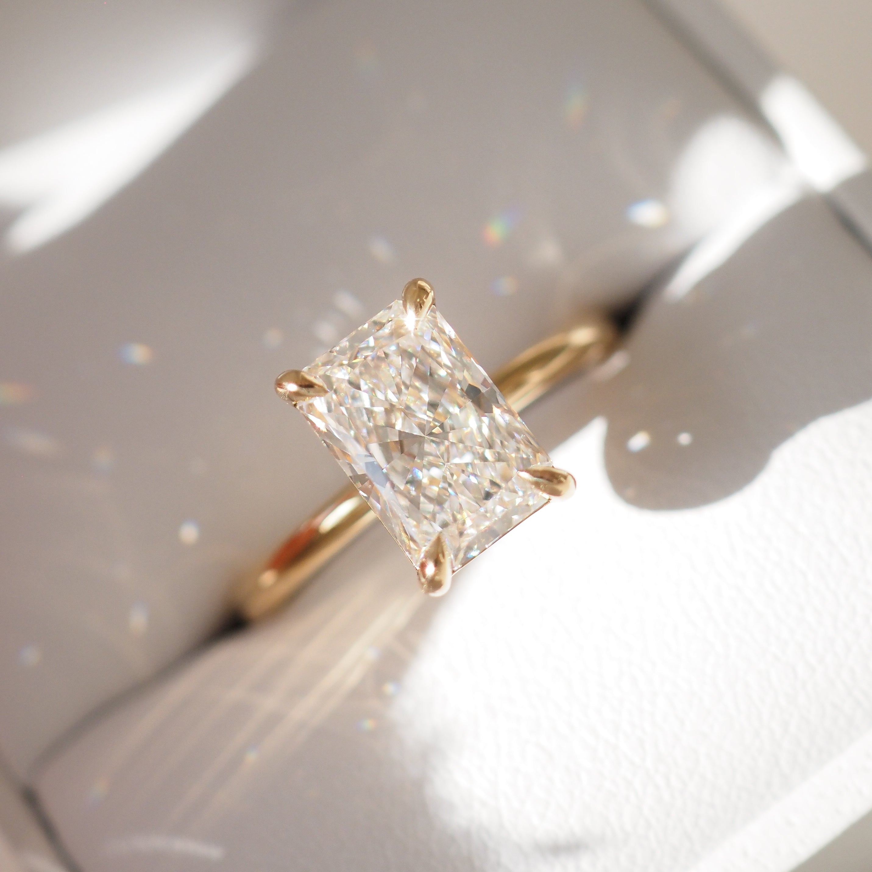 Rhea | 2ct Radiant Lab-Grown Solitaire Diamond Ring