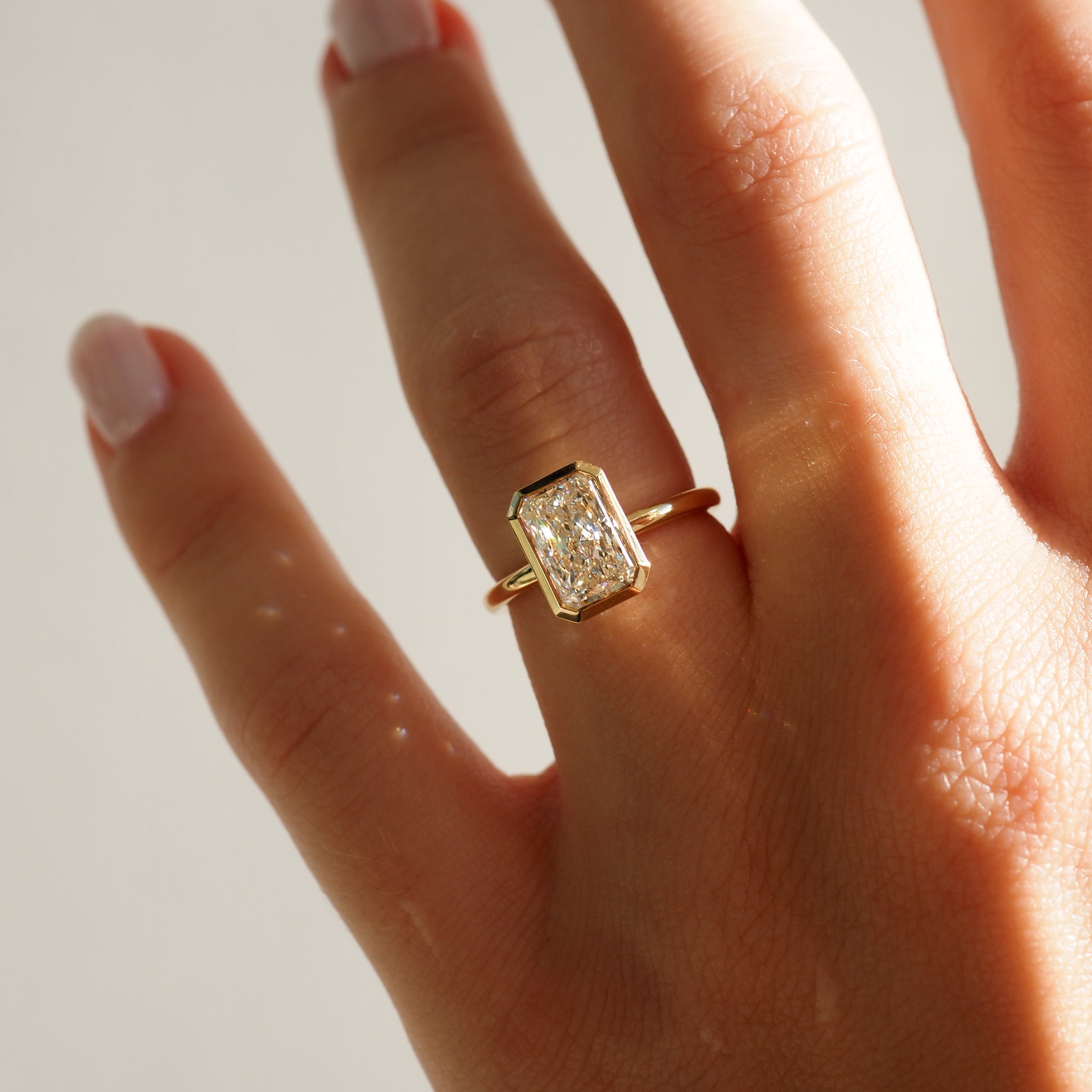 Rya | 2ct Radiant Bezel Solitaire Lab-Grown Diamond Engagement Ring