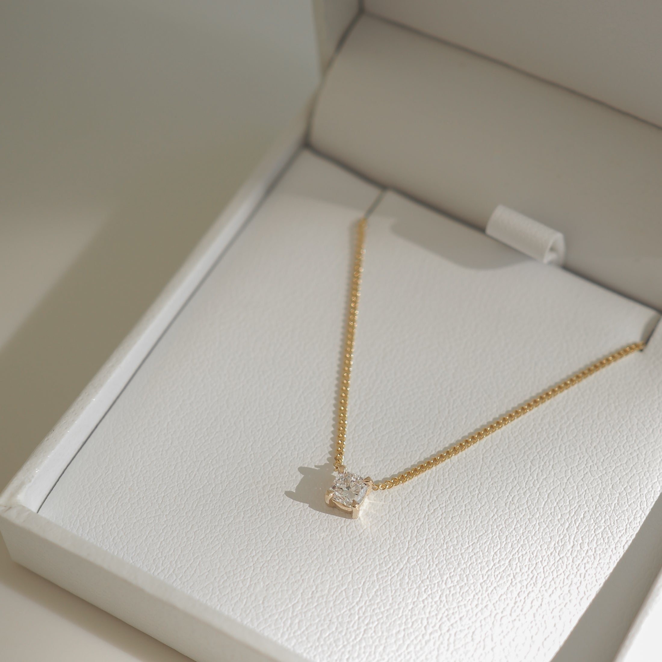 Fixed Round Solitaire Necklace | Archive Round Brilliant Cut Lab-Grown Diamond Necklace