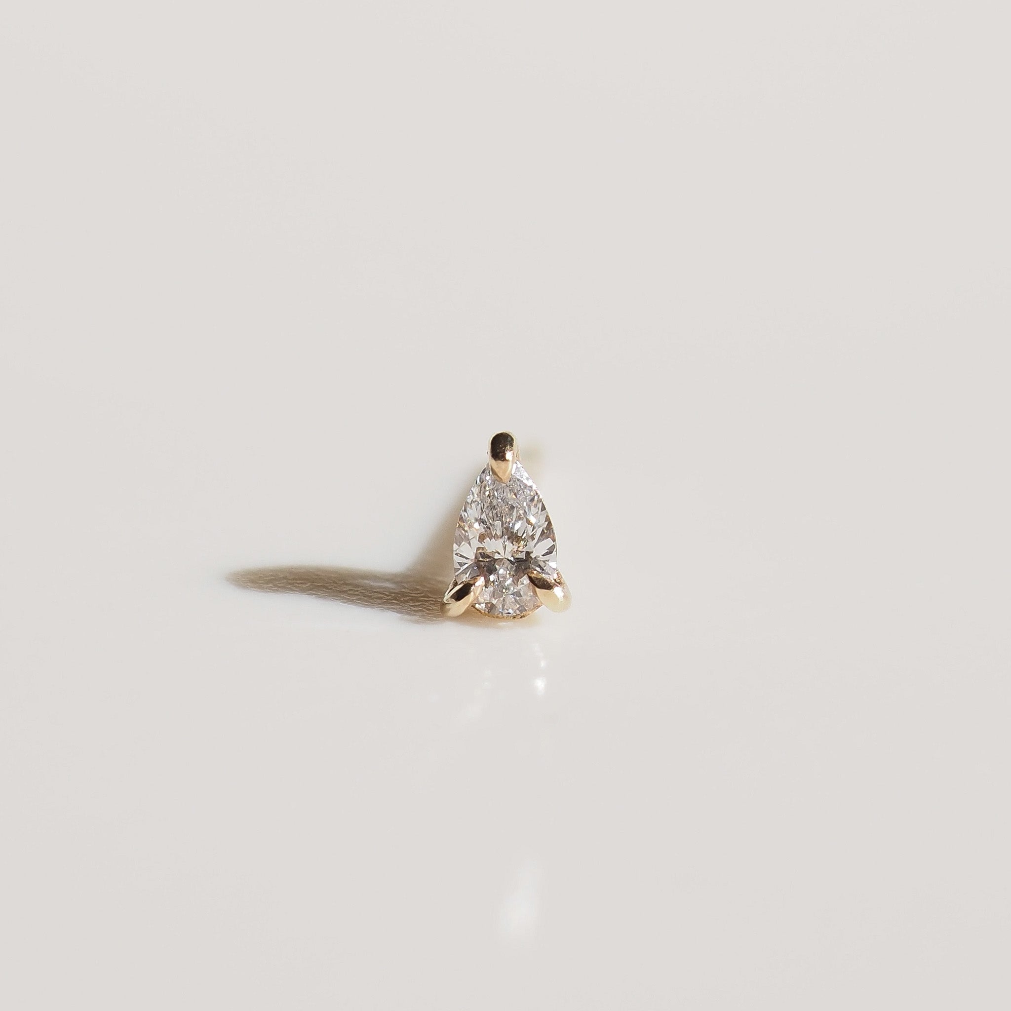 Tiny Diamond Pear single stud
