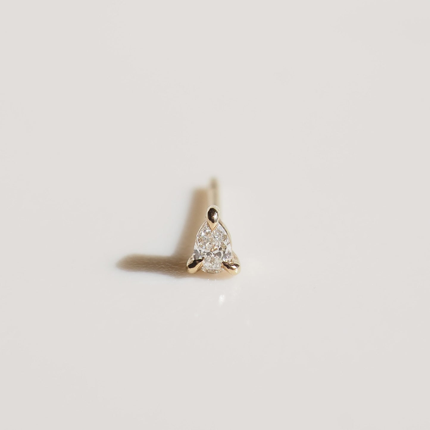 Tiny Diamond Pear single stud