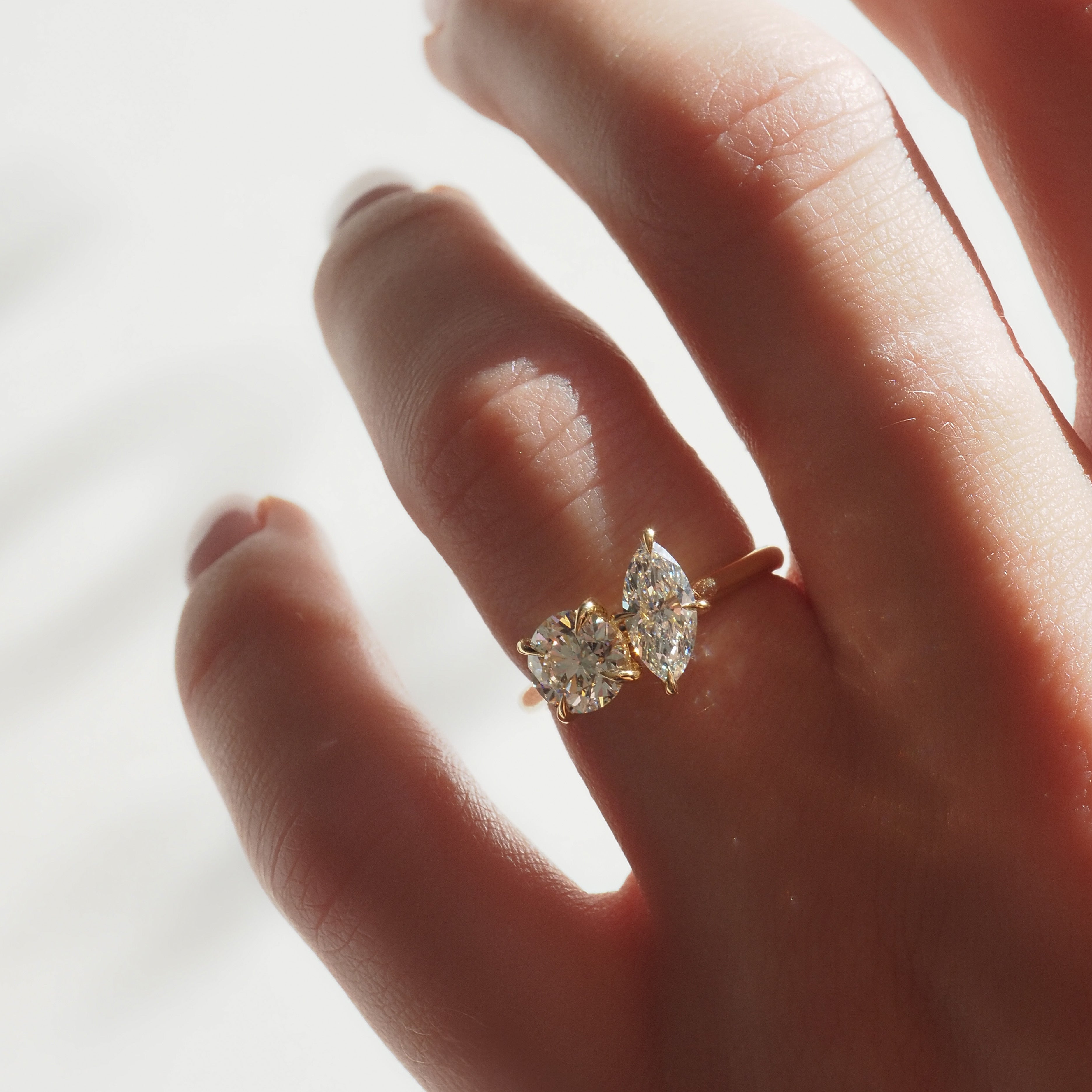 Mira | 1.62ct TCW Round & Marquise Lab-Grown Diamond Engagement Ring