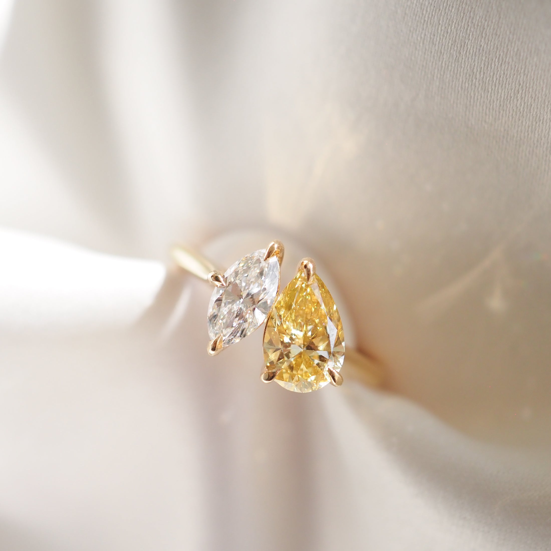 Léa | 1.5ct Pear & Marquise Toi et Moi Lab-Grown Diamond Ring