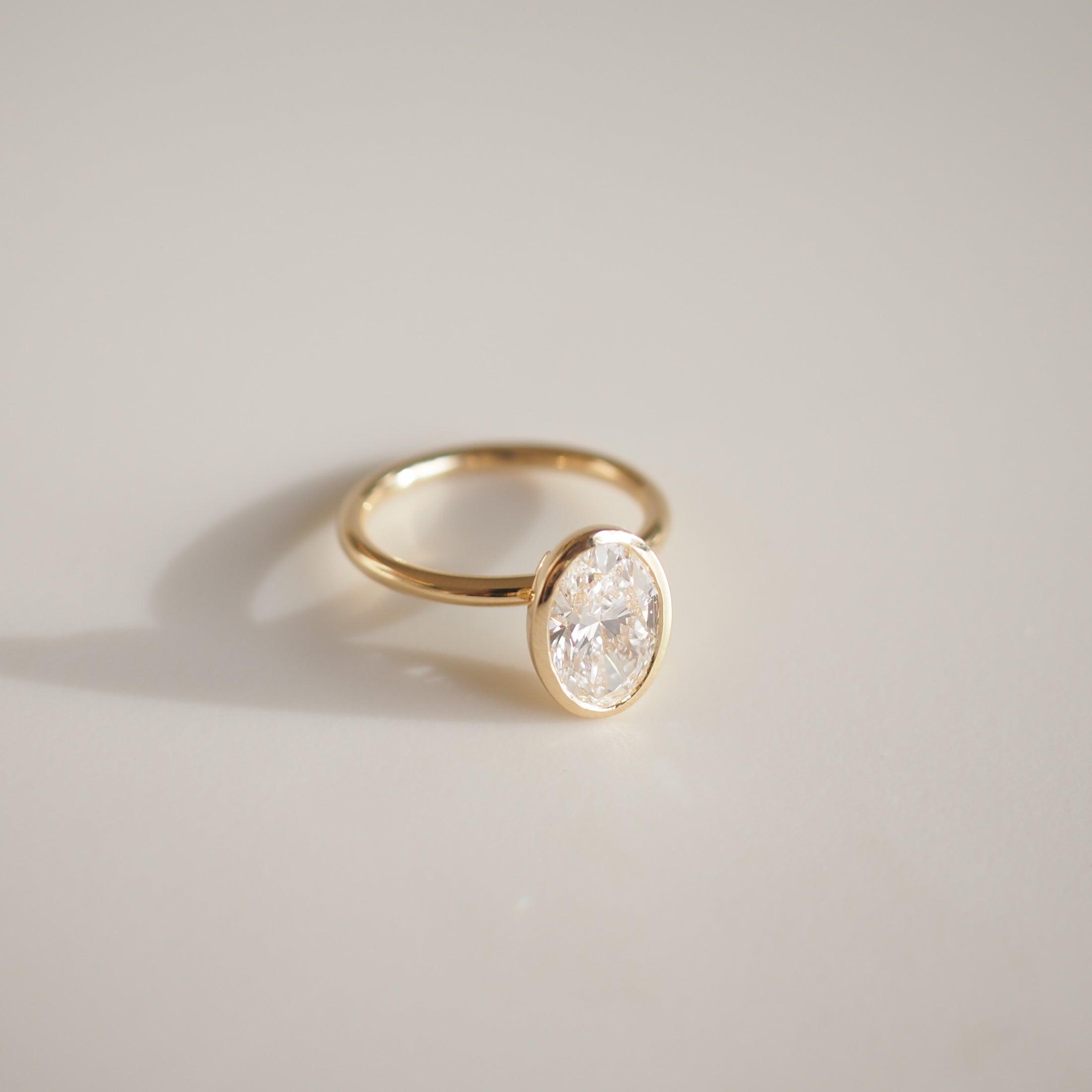 Vyla | 2ct Oval Bezel Solitaire Lab-Grown Diamond Engagement Ring