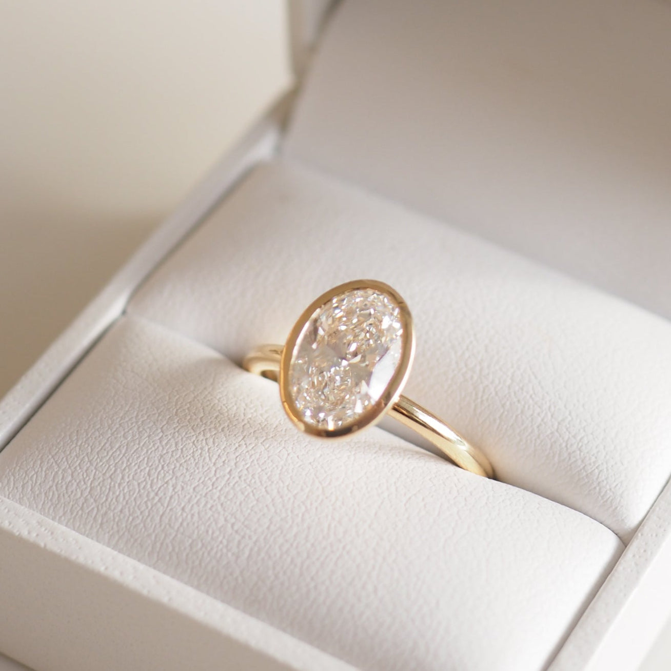 Vyla | 2ct Oval Bezel Solitaire Lab-Grown Diamond Engagement Ring