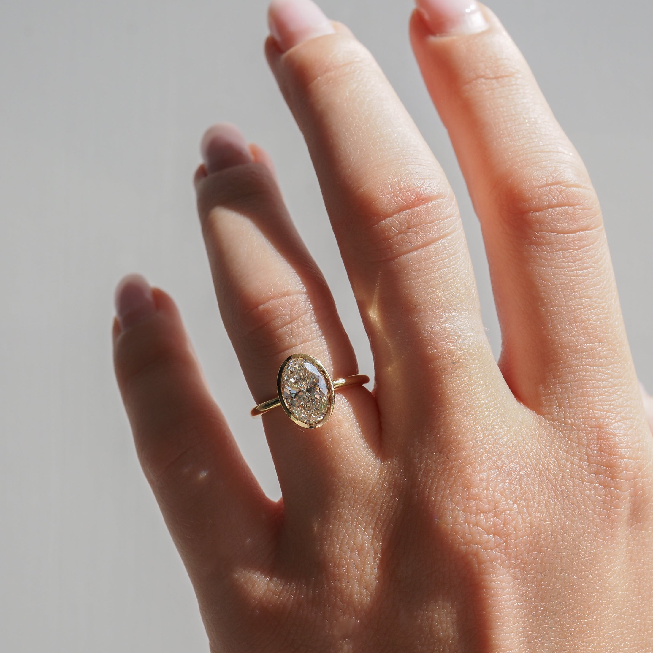 Vyla | 2ct Oval Bezel Solitaire Lab-Grown Diamond Engagement Ring