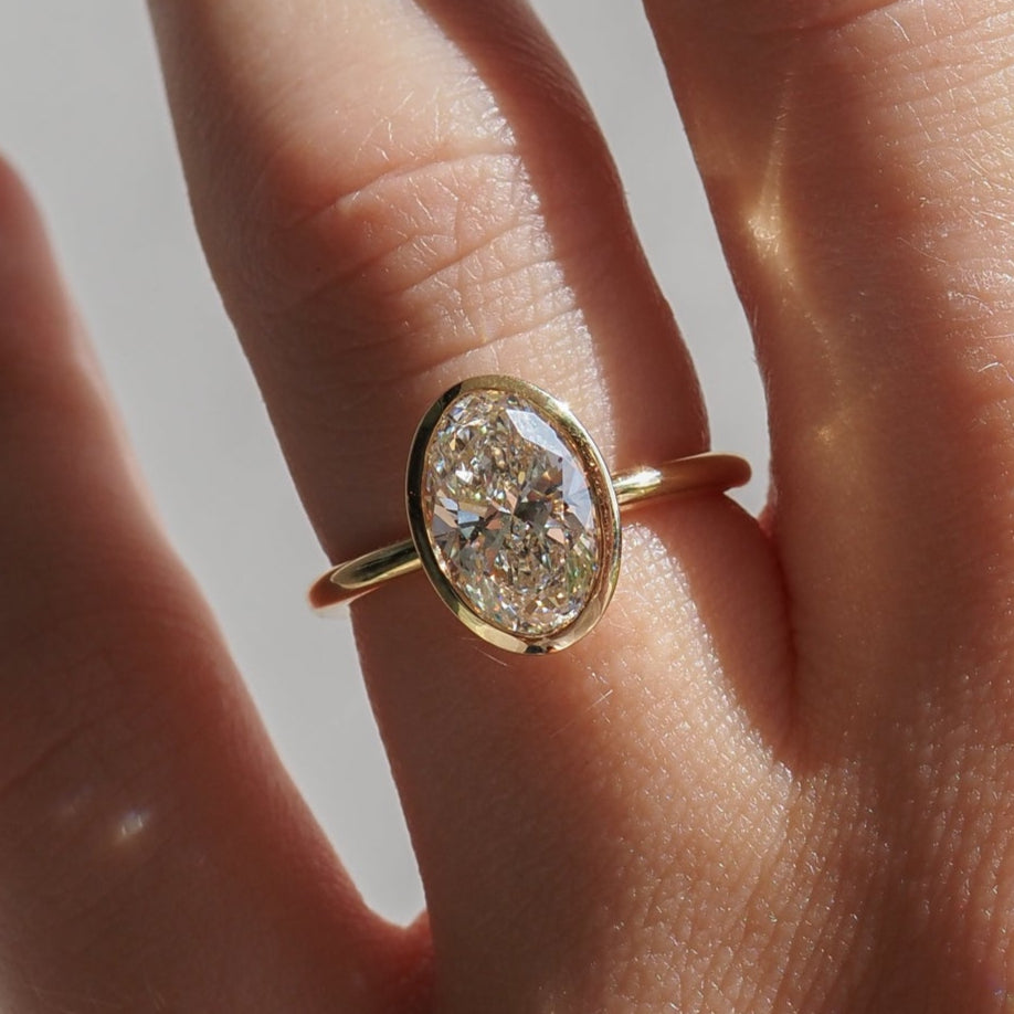 Vyla | 2ct Oval Bezel Solitaire Lab-Grown Diamond Engagement Ring