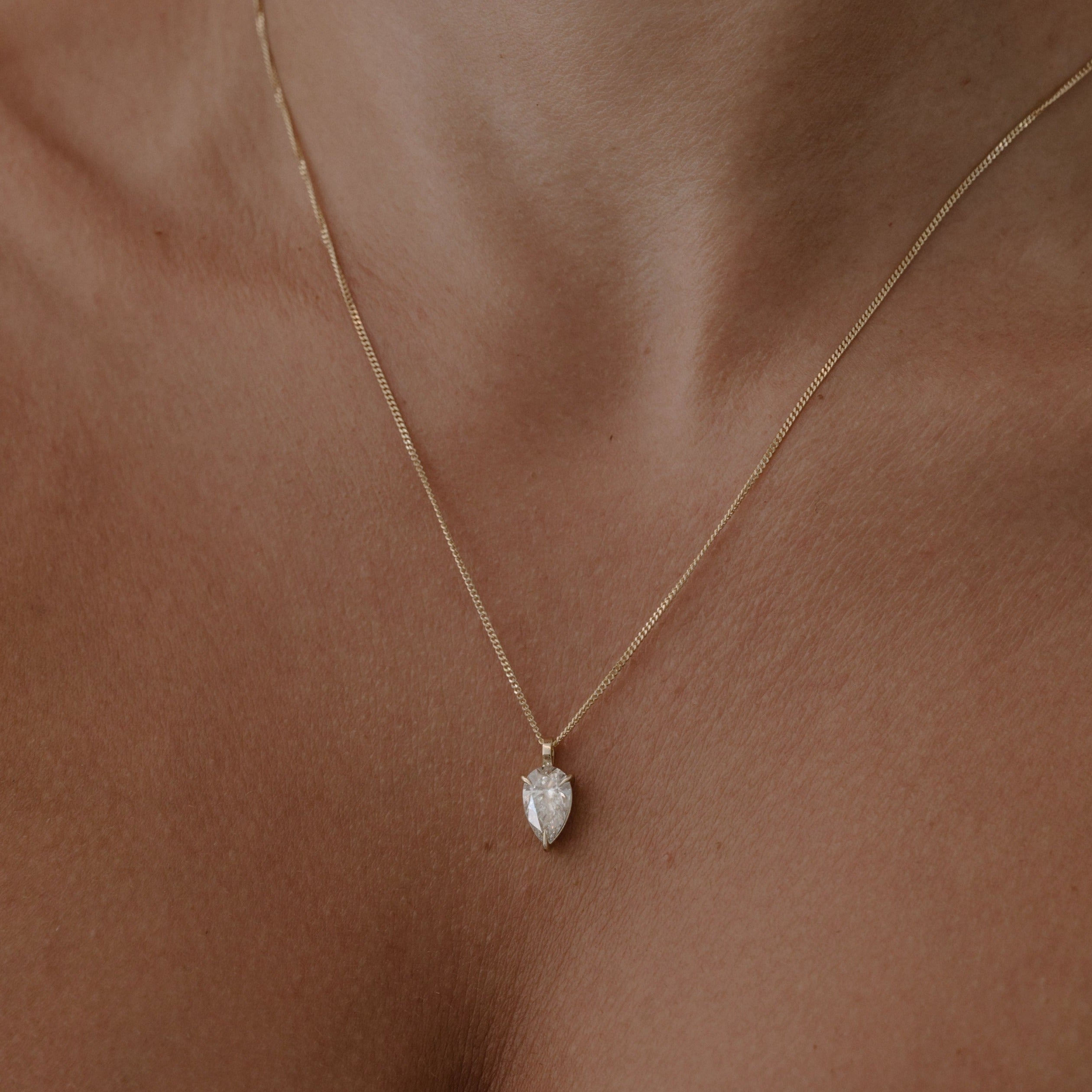 1.5ct Pear Lab-Grown Diamond Pendant Necklace