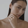 Oval and radiant lab-grown diamonds are paired side by side to represent two souls meeting as one.  Set in solid 18ct yellow gold with a 1.8mm round band profile. The stones pictures are a 2ct oval and 2.05ct radiant lab-grown diamond. 