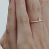 Video of model wears Therefore Ring with offset 3 stone cluster setting with lab grown diamonds in 9ct Yellow Gold